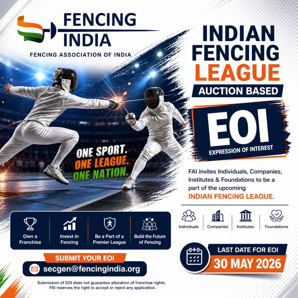 Indian Fencing League – Auction-Based EOI Invitation